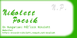 nikolett pocsik business card